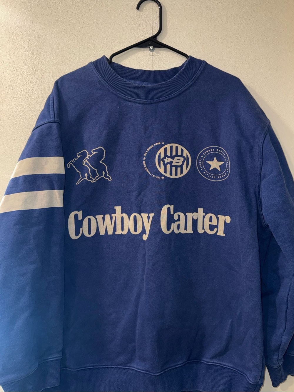 Beyonce Cowboy Carter Blue Graphic Crewneck Sweatshirt Merch